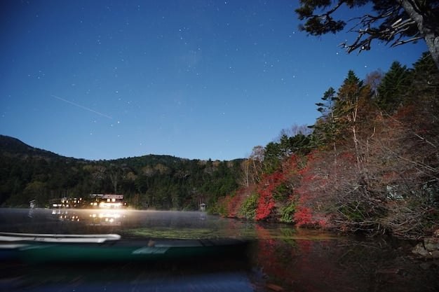 Night-time view of the Milky Way over Cherry Springs State Park, demonstrating the dark skies quality with stars stretching over the horizon.