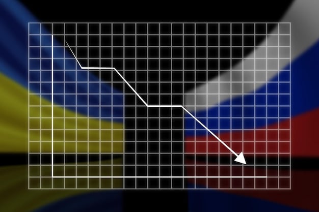 A chart illustrating the fluctuations of a specific currency pair (e.g., USD/EUR) over a period of one week. The chart displays daily highs and lows, with annotations pointing out key events that caused significant rate changes. Include a rising and falling arrow to visually represent currency value changes.