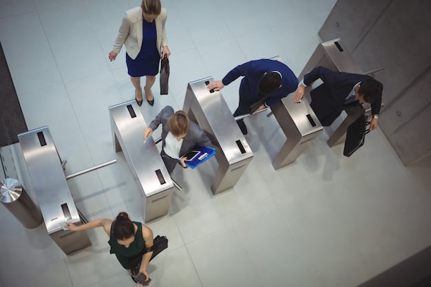 An image of a crowded passport processing office with people waiting in line, showing the high demand during peak seasons. The image should convey a sense of urgency and the importance of timely application.