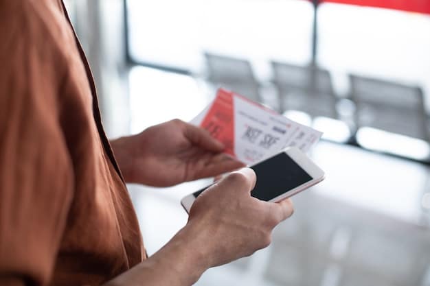 A person carefully examining an airline ticket on their smartphone, cross-referencing the details with the official airline website on a laptop, symbolizing the importance of verifying reservation and ticket authenticity to avoid travel scams.