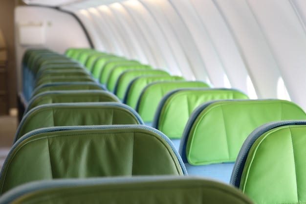 A digital airline seat map with several occupied seats (grey) and a few premium seats highlighted in green with price tags, illustrating seat selection fees.